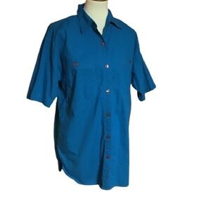 VTG Bright blue 80s oversized shirt